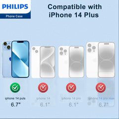 Philips for iPhone 14 Plus Case Clear, Supports Magnetic Wireless Charging, Non-Yellowing Shockproof Phone Bumper Cover【100 Times Drop Test】【Compatible with MagSafe】 DLK6108T Philips for iPhone 14 Plus Case Clear, Supports Magnetic Wireless Charging, Non-Yellowing Shockproof Phone Bumper Cover【100 Times Drop Test】【Compatible with MagSafe】 DLK6108T
