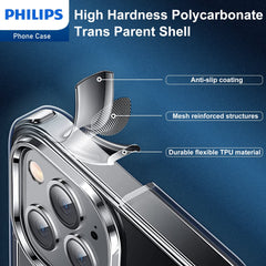 Philips for iPhone 14 Pro Max Case Clear, Supports Magnetic Wireless Charging, Non-Yellowing Shockproof Phone Bumper Cover【100 Times Drop Test】【Compatible with MagSafe】 DLK6109T Philips for iPhone 14 Pro Max Case Clear, Supports Magnetic Wireless Charging, Non-Yellowing Shockproof Phone Bumper Cover【100 Times Drop Test】【Compatible with MagSafe】 DLK6109T