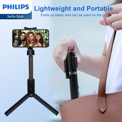 Philips Flexible Tripod Holder Stand Selfie Stick with Bluetooth Remote For iPhone DLK3617N Philips Flexible Tripod Holder Stand Selfie Stick with Bluetooth Remote For iPhone DLK3617N
