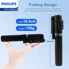 Philips Flexible Tripod Holder Stand Selfie Stick with Bluetooth Remote For iPhone DLK3617N Philips Flexible Tripod Holder Stand Selfie Stick with Bluetooth Remote For iPhone DLK3617N