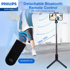 Philips Flexible Tripod Holder Stand Selfie Stick with Bluetooth Remote For iPhone DLK3617N Philips Flexible Tripod Holder Stand Selfie Stick with Bluetooth Remote For iPhone DLK3617N