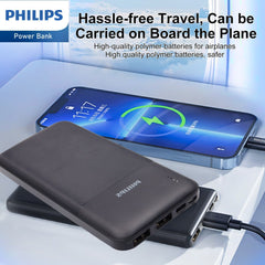 Philips Mobile Battery Power Bank 10,000mAh High capacity Lightweight 2 USB ports for simultaneous charging of 2 devices Phone charger iPhone iPad Android Various compatible DLP1811 Philips Mobile Battery Power Bank 10,000mAh High capacity Lightweight 2 USB ports for simultaneous charging of 2 devices Phone charger iPhone iPad Android Various compatible DLP1811