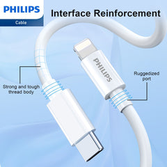 Philips Accessories USB-C to Lightning Charging Cable 1.25m. (White) DLC4576L Philips Accessories USB-C to Lightning Charging Cable 1.25m. (White) DLC4576L