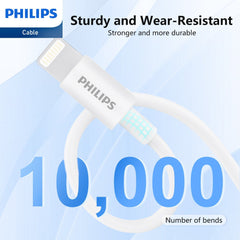 Philips Accessories USB-C to Lightning Charging Cable 1.25m. (White) DLC4576L Philips Accessories USB-C to Lightning Charging Cable 1.25m. (White) DLC4576L