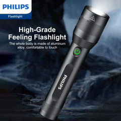 Philips Rechargeable LED Flashlights High Lumens, Adjustable Focus, 1000 Lumens Bright Powerful Handheld Flash Light, 5 Modes Flash Lights for Camping, Emergency, Hiking, Black SFL3601R Philips Rechargeable LED Flashlights High Lumens, Adjustable Focus, 1000 Lumens Bright Powerful Handheld Flash Light, 5 Modes Flash Lights for Camping, Emergency, Hiking, Black SFL3601R