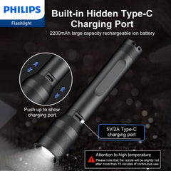 Philips Rechargeable LED Flashlights High Lumens, Adjustable Focus, 1000 Lumens Bright Powerful Handheld Flash Light, 5 Modes Flash Lights for Camping, Emergency, Hiking, Black SFL3601R Philips Rechargeable LED Flashlights High Lumens, Adjustable Focus, 1000 Lumens Bright Powerful Handheld Flash Light, 5 Modes Flash Lights for Camping, Emergency, Hiking, Black SFL3601R