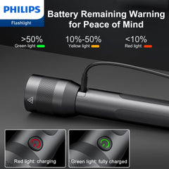 Philips Rechargeable LED Flashlights High Lumens, Adjustable Focus, 1000 Lumens Bright Powerful Handheld Flash Light, 5 Modes Flash Lights for Camping, Emergency, Hiking, Black SFL3601R Philips Rechargeable LED Flashlights High Lumens, Adjustable Focus, 1000 Lumens Bright Powerful Handheld Flash Light, 5 Modes Flash Lights for Camping, Emergency, Hiking, Black SFL3601R