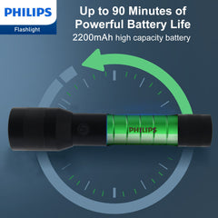 Philips Rechargeable LED Flashlights High Lumens, Adjustable Focus, 1000 Lumens Bright Powerful Handheld Flash Light, 5 Modes Flash Lights for Camping, Emergency, Hiking, Black SFL3601R Philips Rechargeable LED Flashlights High Lumens, Adjustable Focus, 1000 Lumens Bright Powerful Handheld Flash Light, 5 Modes Flash Lights for Camping, Emergency, Hiking, Black SFL3601R