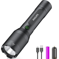 Philips Rechargeable LED Flashlights High Lumens, 1200 Lumens Bright Powerful Tactical Handheld Flash Light, 5 Modes IPX5 Waterproof Flash Lights for Camping, Emergency, Hiking, Black SFL5805R Philips Rechargeable LED Flashlights High Lumens, 1200 Lumens Bright Powerful Tactical Handheld Flash Light, 5 Modes IPX5 Waterproof Flash Lights for Camping, Emergency, Hiking, Black SFL5805R