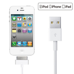 USB Data Charger Cable for Apple iPhone 4S 4 3GS iPod Touch iPad 2 3 Sync Cord (White) USB Data Charger Cable for Apple iPhone 4S 4 3GS iPod Touch iPad 2 3 Sync Cord (White)