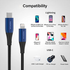 Nokia Pro Cable P8200 Combo (Blue) - Lightning & Type-C