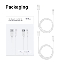 Nokia Essential Charging Cable E8101 Combo - MFI Lightning & Type-C