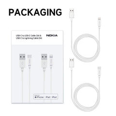 Nokia Essential Charging Cable E8101 Combo - MFI Lightning & Type-C