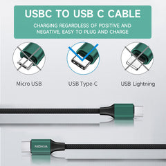 Nokia Pro Cable P8201C (Green) - 2m - USB-C to USB-C