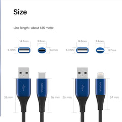 Nokia Pro Cable P8201 Combo (Blue) - MFi Certified Charger for Apple iPhone 14  Type-C