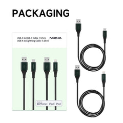 Nokia Pro Cable P8201 Combo (Green) - Lightning & Type-C