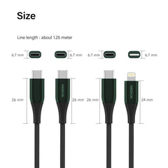 Nokia Pro Cable P8200 Combo (Green) - MFI Lightning & Type-C