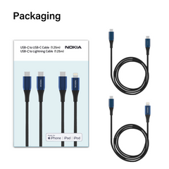 Nokia Pro Cable P8200 Combo (Blue) - Lightning & Type-C