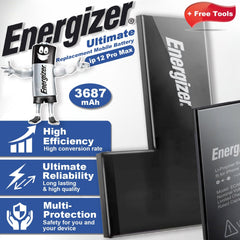 Energizer for iPhone12 Pro Max 3687mAh High Capacity Battery Replacement A2342 etc.with Battery Installation Toolkit