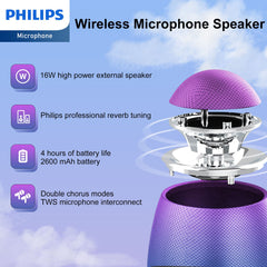 Philips Wireless Bluetooth Microphone for Karaoke with Speaker (DLM9318C)