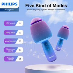 Philips Wireless Bluetooth Microphone for Karaoke with Speaker (DLM9318C)