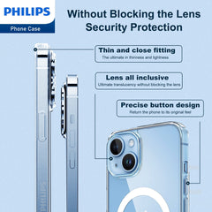 Philips for iPhone 14 Plus Case Clear, Supports Magnetic Wireless Charging, Non-Yellowing Shockproof Phone Bumper Cover【100 Times Drop Test】【Compatible with MagSafe】 DLK6108T