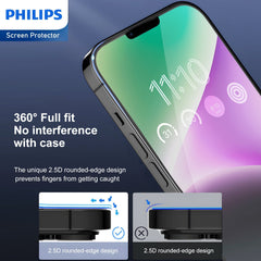 Philips High Transparency Tempered Glass Screen Protector for iPhone 14/iPhone 13 /iPhone 13 Pro DLK1202