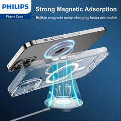 Philips for iPhone 14 Pro Max Case Clear, Supports Magnetic Wireless Charging, Non-Yellowing Shockproof Phone Bumper Cover【100 Times Drop Test】【Compatible with MagSafe】 DLK6109T