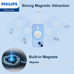 Philips for iPhone 14 Plus Case Clear, Supports Magnetic Wireless Charging, Non-Yellowing Shockproof Phone Bumper Cover【100 Times Drop Test】【Compatible with MagSafe】 DLK6108T