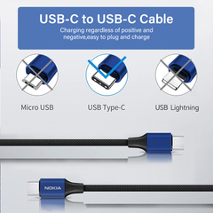 Nokia Pro Cable P8201C (Blue) - 2m - USB-C to USB-C