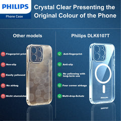 Philips for iPhone 14 Pro Case Clear, Supports Magnetic Wireless Charging, Non-Yellowing Shockproof Phone Bumper Cover【100 Times Drop Test】【Compatible with MagSafe】 DLK6107T