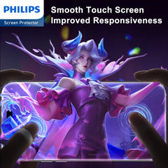 Philips HD Clear Glass Screen Protector Film for iPhone 15, Tempered Glass Explosion-proof Nano Coated Filter Anti-Oil Anti-Shatter Anti-Fingerprint Full Coverage Hardness 9H DLK1207