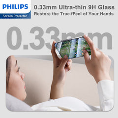 Philips HD Clear Glass Screen Protector Film for iPhone 15, Tempered Glass Explosion-proof Nano Coated Filter Anti-Oil Anti-Shatter Anti-Fingerprint Full Coverage Hardness 9H DLK1207