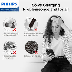 Philips 15W Wireless Charger，Explorer's Edition Magnetic Wireless Fast Charging Charger DLK3535Q