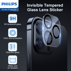 Philips Camera Lens Protector for iPhone 15 Pro/15 Pro Max, HD 360 Degree Protection Tempered Glass Explosion-proof Screen Protector, Case Friendly No-Bubble HD Clear Camera Lens Screen Protector Anti-Scratch Anti-Fingerprint DLK5207