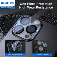 Philips Camera Lens Protector for iPhone 15 Pro/15 Pro Max, HD 360 Degree Protection Tempered Glass Explosion-proof Screen Protector, Case Friendly No-Bubble HD Clear Camera Lens Screen Protector Anti-Scratch Anti-Fingerprint DLK5207