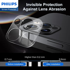 Philips Camera Lens Protector for iPhone 15 Pro/15 Pro Max, HD 360 Degree Protection Tempered Glass Explosion-proof Screen Protector, Case Friendly No-Bubble HD Clear Camera Lens Screen Protector Anti-Scratch Anti-Fingerprint DLK5207