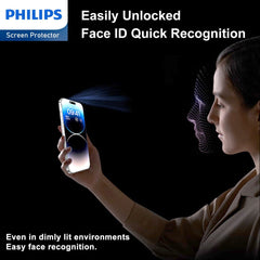 Philips Privacy Glass Screen Protector Film for Apple iPhone 15 Pro, Tempered Glass Anti-Spy Anti-Peeping Explosion-proof Nano Coated Filter Anti-Oil Anti-Fingerprint¡ Full Coverage Hardness 9H DLK5509