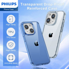 Philips Case for iPhone 15, Anti-Scratch Ultra Crystal Clear Back Case, Hard PC Back & Soft TPU, Non-Yellowing Full Bumper Protective Protection Phone Cover Case Anti-Slip Dustproof Shockproof DLK6116T