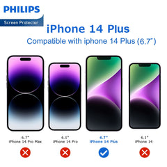 Philips HD Ceramic Screen Protector Film for iPhone 14 Plus/iPhone 13 Pro Max, Nano Coated Hydrogel Screen Protector HD Clear Explosion-Proof Film Anti-Oil Anti-Fingerprint Full Coverage Hardness 9H DLK7103