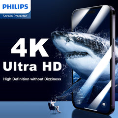 Philips HD Ceramic Screen Protector Film for iPhone 14 Pro, Nano Coated Hydrogel Screen Protector HD Clear Explosion-Proof Film, Anti-Oil Anti-Fingerprint Full Coverage Hardness 9H Anti-Shatter DLK7105