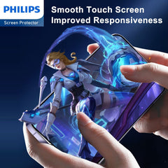 Philips HD Ceramic Screen Protector Film for iPhone 15 Plus, TPU Flexible Clear Explosion-proof Nano Coated Filter Anti-Oil Anti-Shatter Anti-Fingerprint Full Coverage Hardness 9H DLK7108