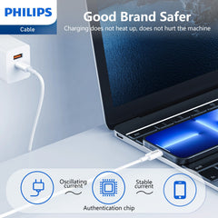 Philips Accessories USB-C to Lightning Charging Cable 1.25m. (White) DLC4576L