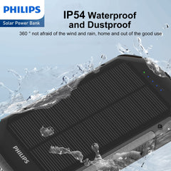 Philips 10000mAh Portable Solar Power Bank Supports Fast Charging of Multiple Devices DLP7725N