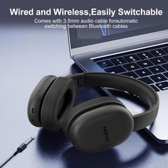 Nokia Wireless Bluetooth 5.3 Headphones Over Ear, Pair Two Devices Simultaneously Bluetooth Headset, 40 Hours Comfortable Earpads Headsets Wired Mode with Mic for Cellphone PC Tablets,Black E1300