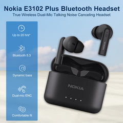 Nokia Wireless Earbuds, Bluetooth 5.3 Earphones Black E3102Plus