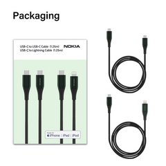 Nokia Pro Cable P8200 Combo (Green) - MFI Lightning & Type-C