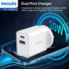 Philips 30W Power Adapter Wall Charger with 1.25m USB-C to USB-C Cable DLP4343C