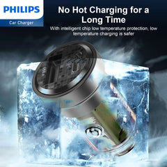 Philips Ultra Fast Car Charger with USB-A to USB-C Cable (DLP2522A)