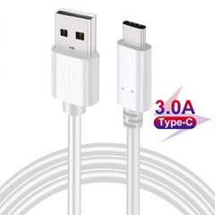 USB Type-C Fast Charger Data Sync Cord USB-A to USB-C Cable (White)